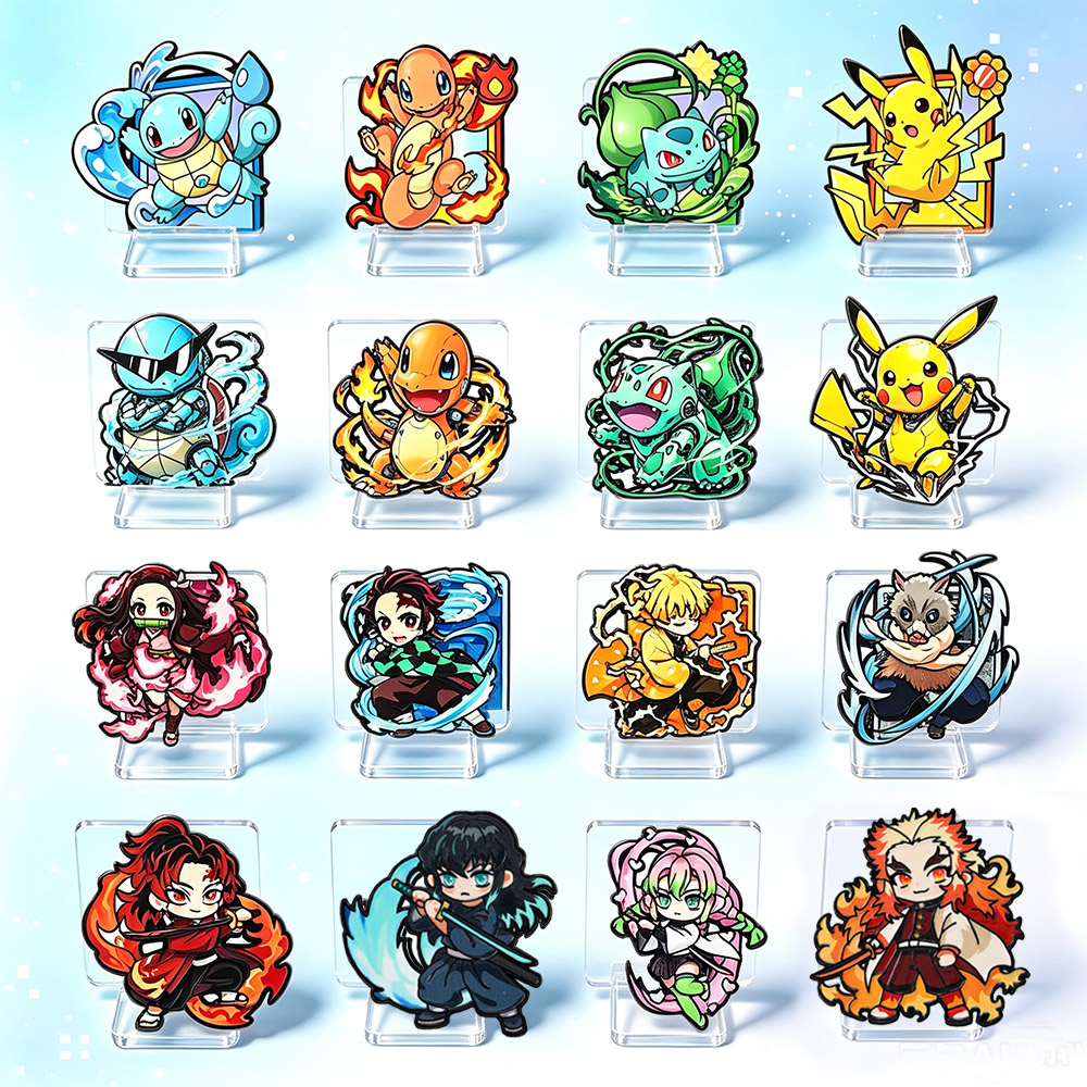 8Pcs Anime Pokemon & Demon Sla - Enamel Pin Set 评论和价格