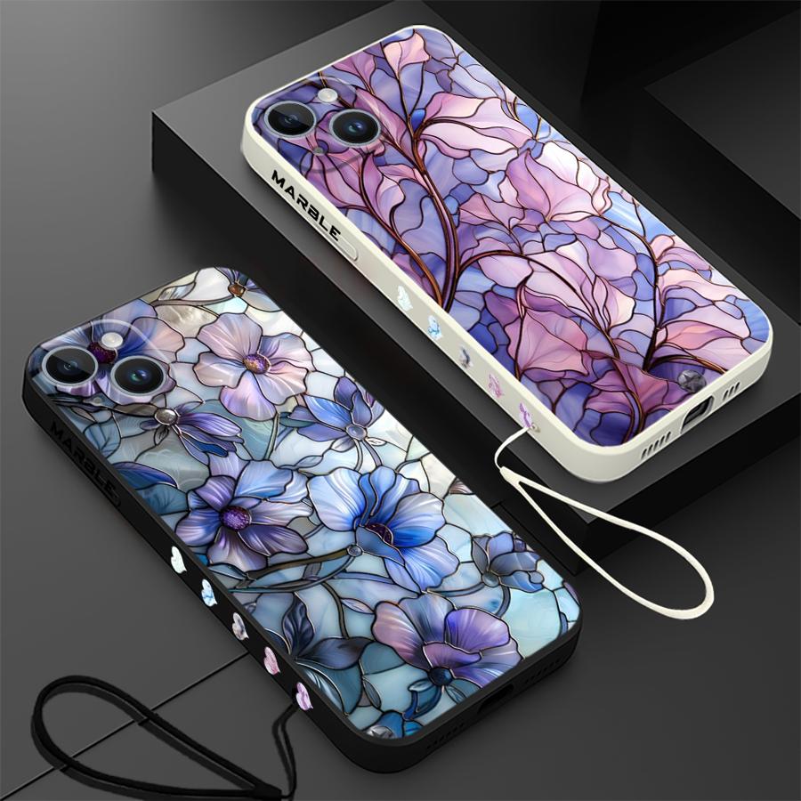 Flower Marble Phone Case for i - Lanyard Anime Logo 评论和价格