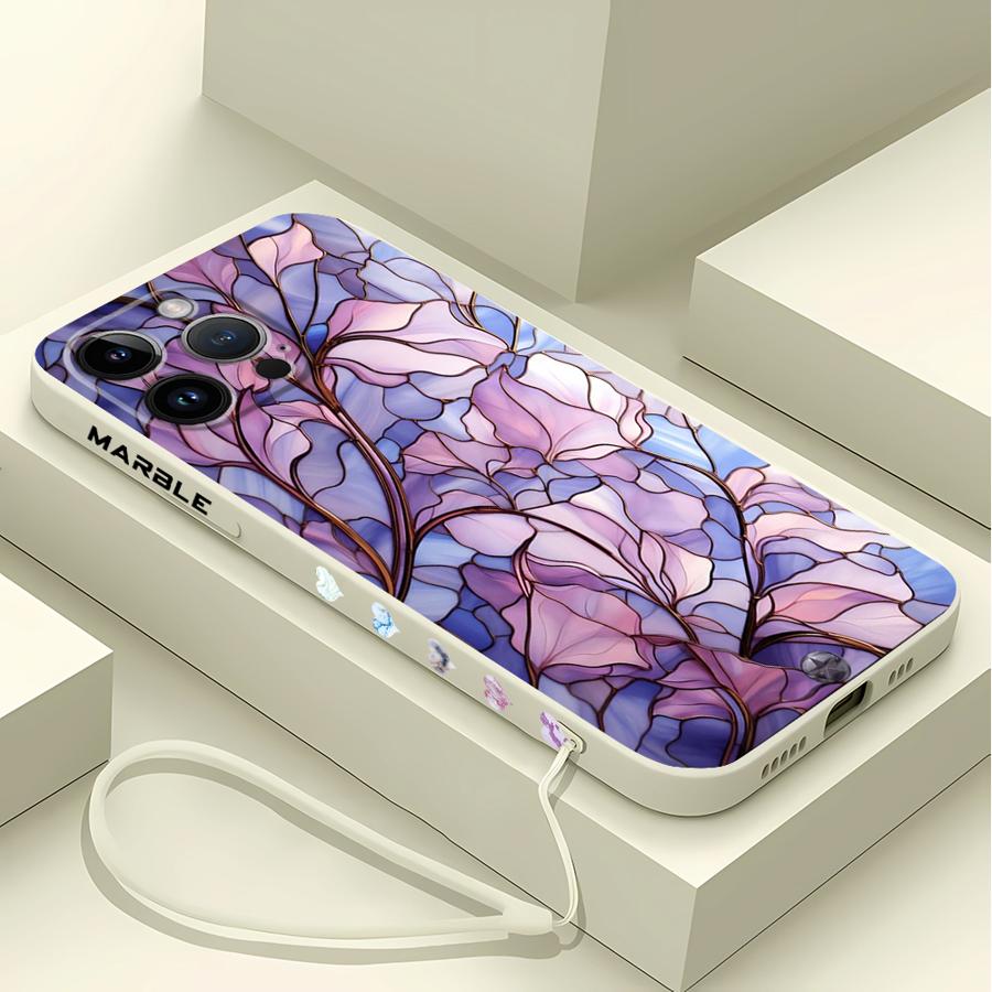 Flower Marble Phone Case for i - Lanyard Anime Logo 评论和价格