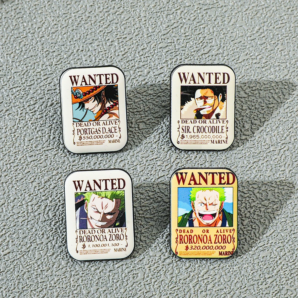 4 Pcs ONE PIECE Cartoon Anime  - Enamel Pin Set 评论和价格