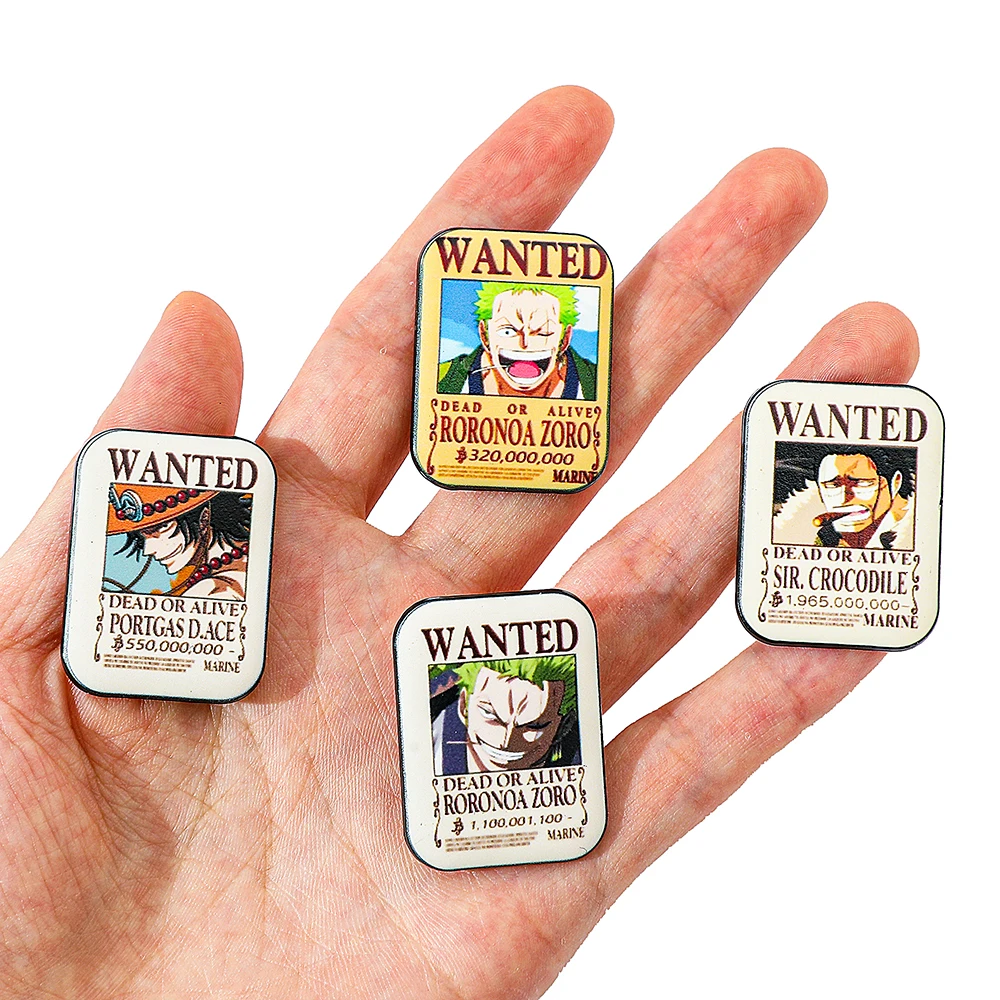 4 Pcs ONE PIECE Cartoon Anime  - Enamel Pin Set 评论和价格