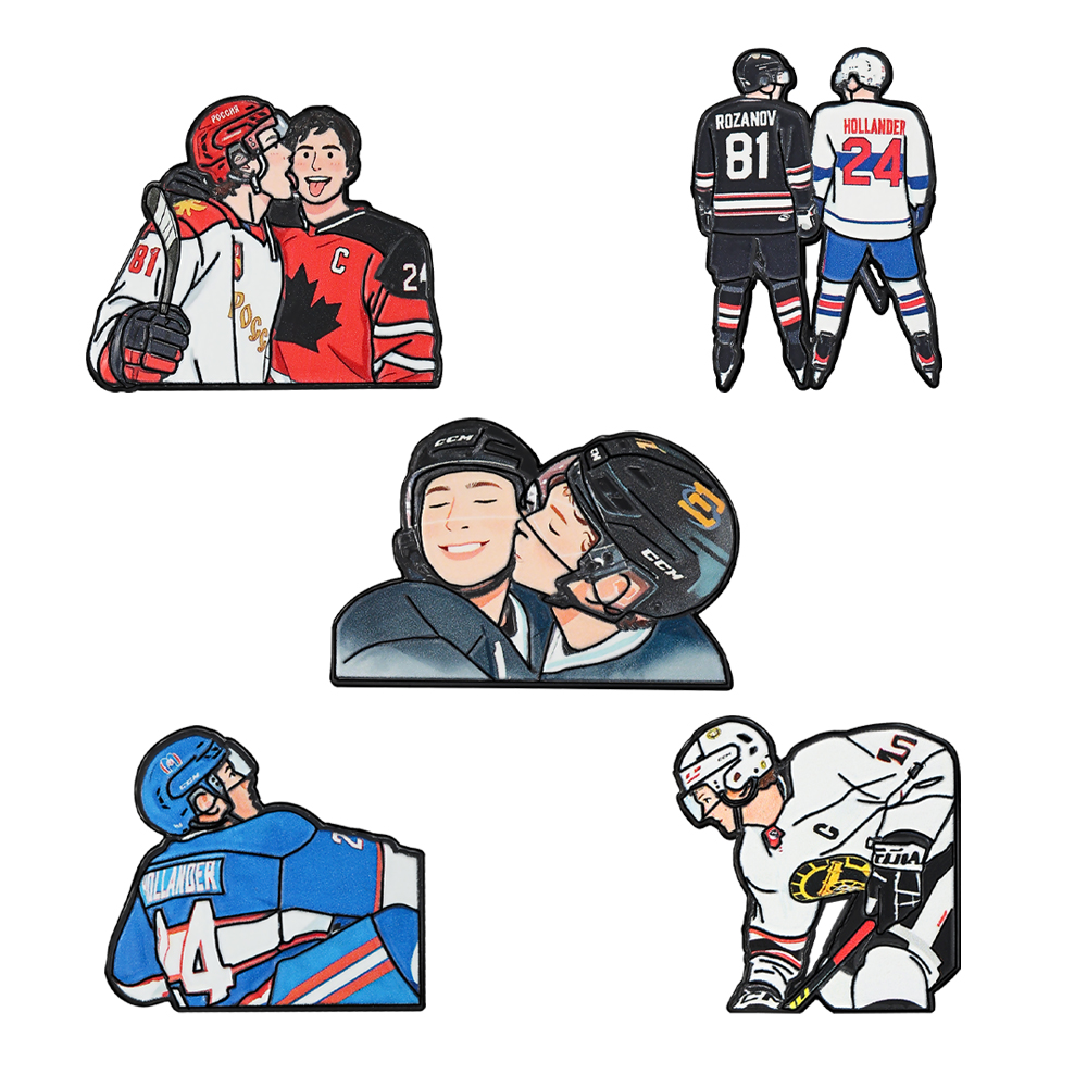 5pcs Heated Rivalry Cartoon ic - Enamel Pin Set 评论和价格