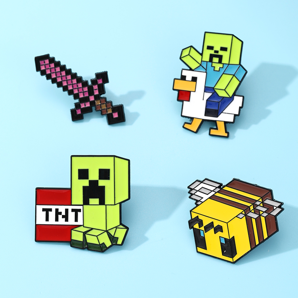 4pcs Cute Baby Zombie Chicken  - Enamel Pin Set 评论和价格